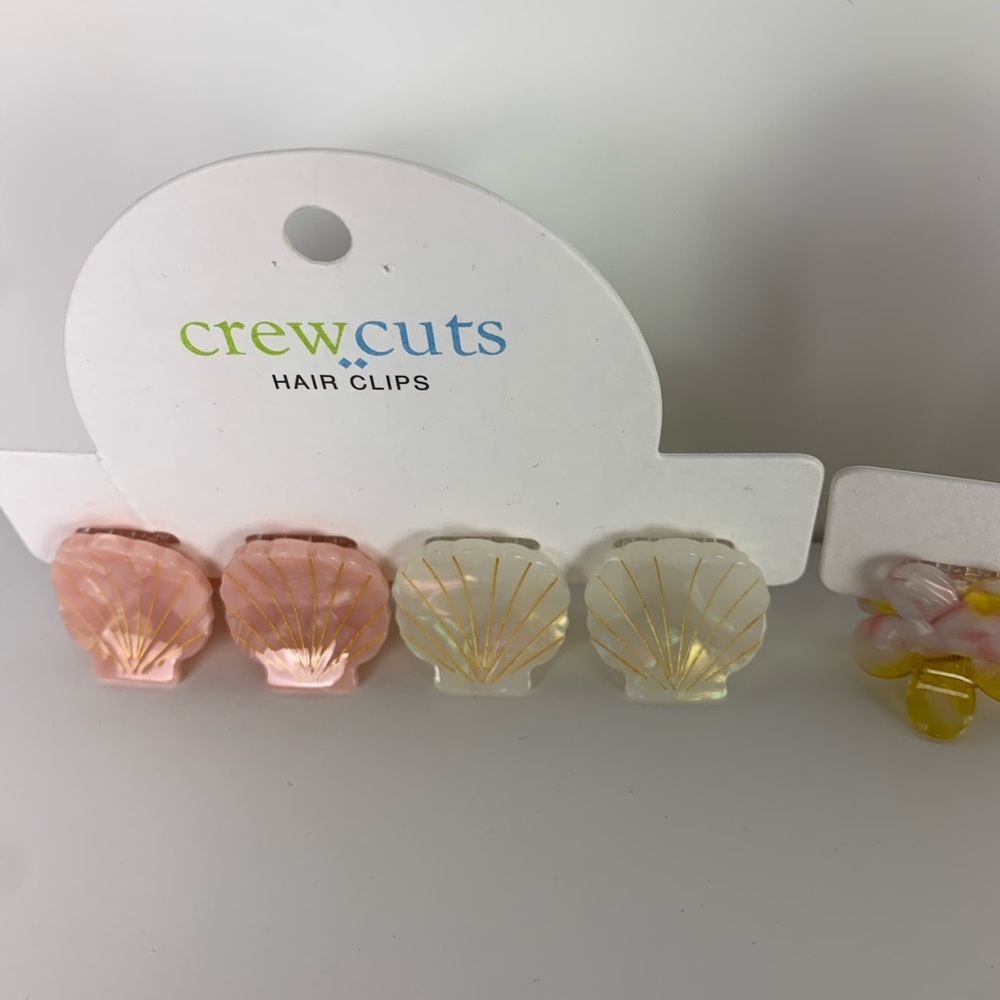 NWT Crewcuts Girls Hair Clip Claws Flower Shell 8 Pieces - Picture 3 of 4